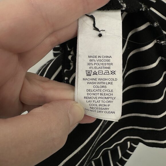 KATE SPADE BROOME STREET dress striped mini ruffle long sleeve black white XXL - Picture 9 of 9